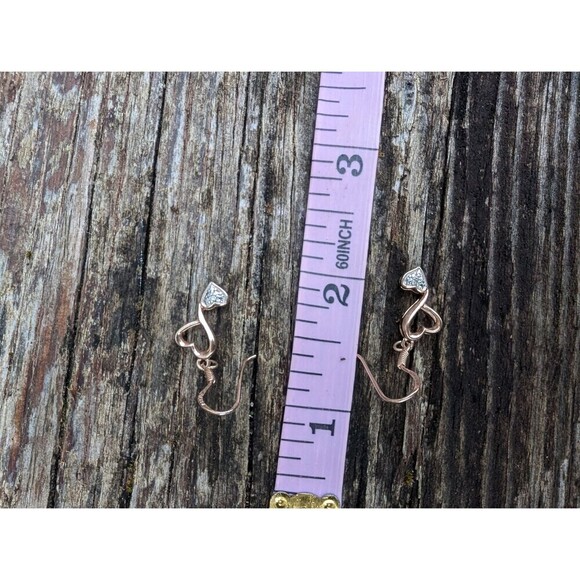 Vintage Sterling Gold Vermeil Heart Earrings - Picture 9 of 9